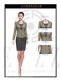 原創設計灰色女款酒店大堂經理服裝款式圖1128