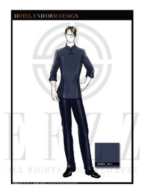 大師手繪新中式中餐服務員制服設計圖1817