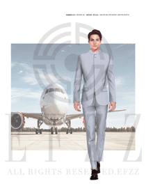 原創(chuàng)設(shè)計(jì)淺灰色長(zhǎng)袖男款空乘制服效果圖804