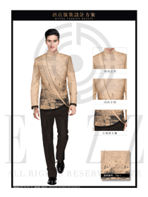新款米色男款中餐服務(wù)員服裝款式圖1897