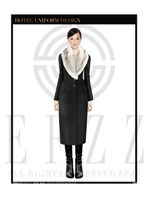 時尚黑色女職業裝OL大衣制服設計圖168
