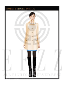 原創(chuàng)設(shè)計(jì)卡其色女職業(yè)裝大衣服裝款式圖173