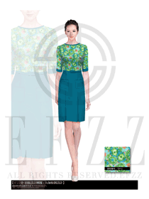 OL時尚青綠色女職業裝夏裝制服設計圖671