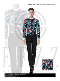 時尚長袖男款西餐服務員制服設計圖1162