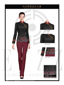 黑色女款中餐服務(wù)員制服設(shè)計(jì)圖1982