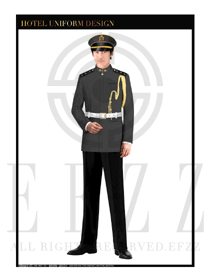 時尚深灰色長袖男款獵裝保安服設計圖292