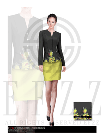 原創(chuàng)制服設(shè)計女秋冬職業(yè)裝服裝款式圖1070