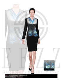 原創(chuàng)制服設(shè)計淺灰色女款酒店大堂服裝款式圖658