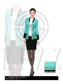 時尚青綠色女款星級酒店大堂經(jīng)理服裝款式圖874
