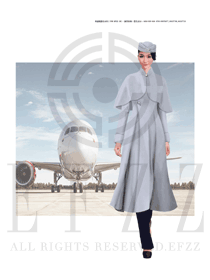 新款淺灰色空姐制服款式效果圖808