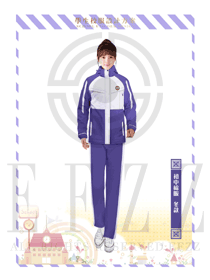 時尚紫色女款學生服校服款式設計圖029