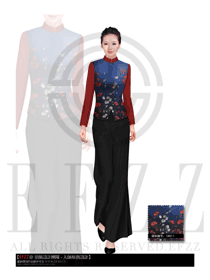 新款長裙款酒店中餐迎賓制服設(shè)計(jì)圖749