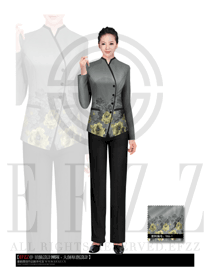 灰色女款星級酒店客房服務員服裝款式圖389