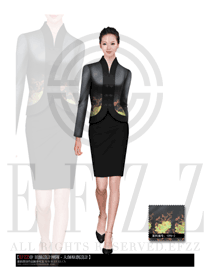 新款長(zhǎng)袖女款中餐服務(wù)員制服設(shè)計(jì)圖1050