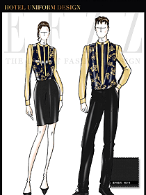 原創(chuàng)設(shè)計(jì)馬甲款KTV夜總會(huì)服務(wù)員服裝款式圖612