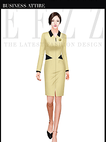 原創(chuàng)設(shè)計(jì)淺黃色女款時(shí)尚促銷服設(shè)計(jì)圖1001