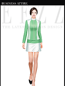 新款青綠色短裙款時尚促銷服服裝款式圖1005