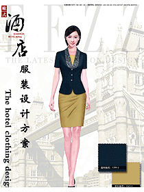 時尚長袖女款星級酒店大堂經(jīng)理制服設(shè)計圖1185
