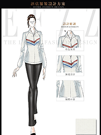 淺灰色女款SPA會所服務生服裝款式效果圖606