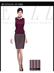 時尚棗紅色女職業裝馬夾服裝款式圖332