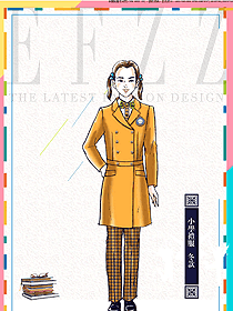 時尚橘黃色女款學生服校服款式設計圖035