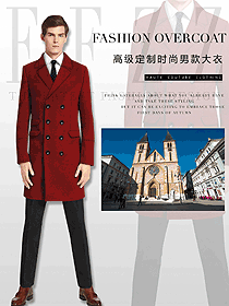 時(shí)尚棗紅色男職業(yè)裝大衣服裝款式圖109