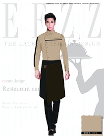 卡其色長(zhǎng)袖男款星級(jí)酒店民族特色服裝款式圖185