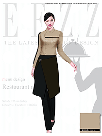 時(shí)尚卡其色女款民族特色酒店服裝款式設(shè)計(jì)圖187