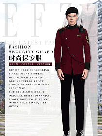 棗紅色長袖男款獵裝保安工作服圖片326
