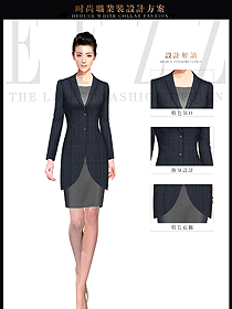原創制服設計長袖女秋冬職業裝服裝款式圖1503