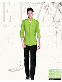 新款亮綠色男款民族特色酒店服裝款式圖204