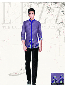 淺紫色長袖男款款民族特色酒店服裝款式圖206