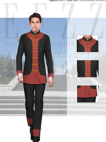 時尚長袖男款民族特色酒店制服設(shè)計圖228