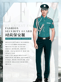 原創制服設計藍色男款短袖保安服款式圖361