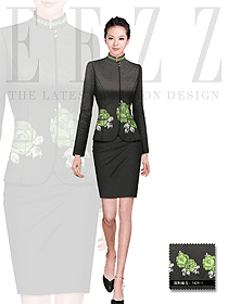 時尚長袖女款酒店經理服裝設計圖429