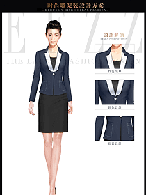 時尚長袖女秋冬職業裝設計效果圖1514