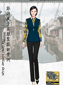 時尚女款馬甲款中餐服務員款式設計圖2011