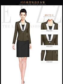 新款長袖女秋冬職業裝服裝款式效果圖1515
