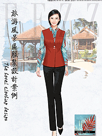 時尚女款西餐服務(wù)員服裝款式圖1304