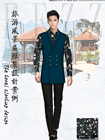 原創制服設計長袖男款西餐服務員服裝款式圖1305