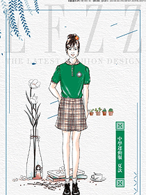 原創制服設計墨綠色女款學生服校服款式圖073