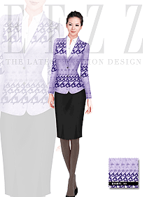 新款淺紫色女款酒店大堂經(jīng)理制服設(shè)計圖803