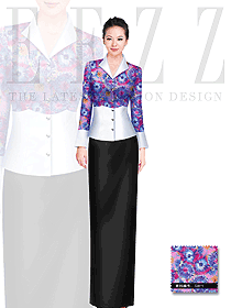 時尚女款西餐咨客服裝設計圖392