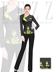 原創(chuàng)設(shè)計黑色空姐制服款式圖498