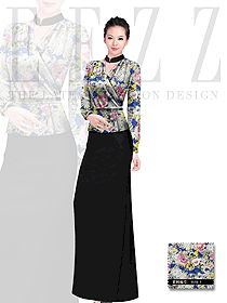 原創制服設計女款中餐迎賓服裝款式圖619