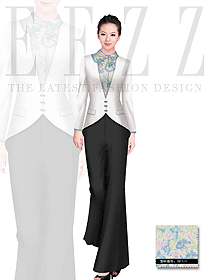 時尚白色長袖女款西餐咨客服裝款式圖525