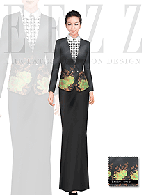 時尚長袖女款西餐咨客服裝款式圖516