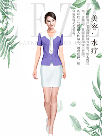 時尚短袖女款按摩技師服款式設計圖1447