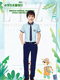淺藍(lán)色短袖男款學(xué)生服校服款式設(shè)計(jì)圖083