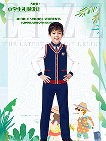 原創制服設計深藍色男款學生服校服款式圖090